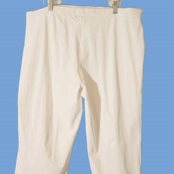 Susan Graver White Crop Pants XL Pull-On Straight Leg Flat Elastic Waistband - Picture 7 of 11